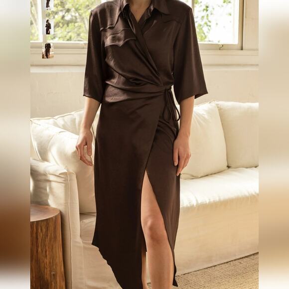 NANUSHKA LAIS WRAP DRESS, SIZE XS - Picture 2 of 10